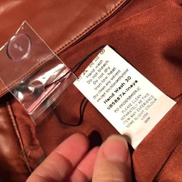 NWT House of CB Inaya Stretch Vegan Leather Trousers in Brown Size Large - Picture 11 of 16